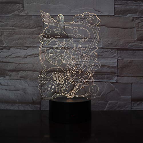 Nuevos Regalos de iluminación Goku Totem Acrílico Luz de Noche Lámpara de Mesa Control táctil Luz del hogar