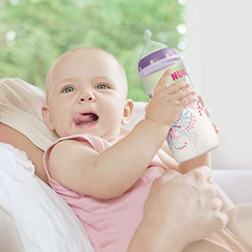 Nuk - Biberón “Disney Winnie First Choice Plus”, botella de polipropileno, con tetina ortodóntica para la mandíbula, sin BPA, para 6 - 18 meses, tamaño M verde verde