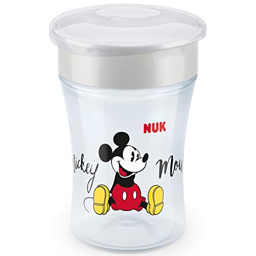 NUK Disney Magic Cup vaso antiderrame bebé, borde antiderrame de 360 ​​°, 8+ meses, sin-BPA, 230 ml, Mickey Mouse, 1 cuenta