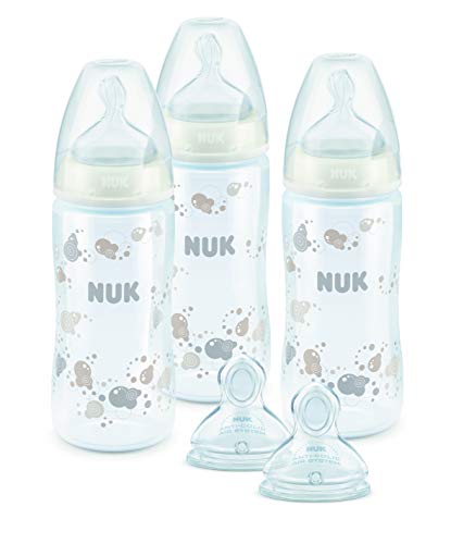 NUK First Choice 3 Plus 2 Set, fop de Juego y dos para aspiradores, sin BPA, 0 – 6 meses weiß