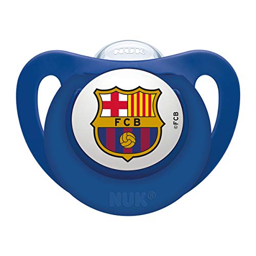 NUK Genius, Chupete del Barça para Bebé de Silicona con Tetina Anatómica en Forma de Pezón Materno. Producto Oficial. Color Azul. 18 a 36 Meses.