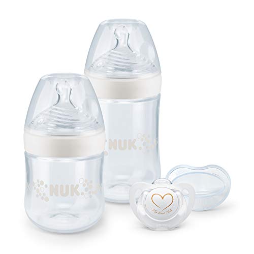 NUK Nature Sense Set de Incio para Bebés | 150ml y 260ml Biberones y Chupete | 6+ meses | 3 unidades
