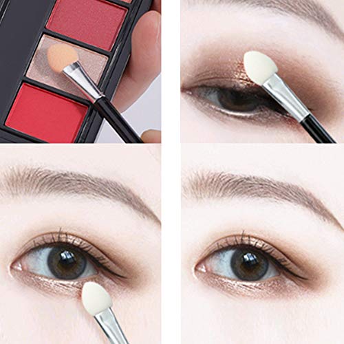 Nuluxi Esponja Pinceles para Uñas Sombras de Ojos Esponja Cepillos Pinceles de Maquillaje para Ojos Doble-Punta Cepillo del Maquillaje Fáciles de Manejar y Usar Adecuado para Uso Privado y Profesional