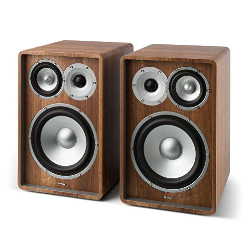 Numan Retrospective 1978 MKII Altavoces HiFi de estantería de 3 vías (2x160W Potencia máxima, subwoofer de 8", altovoz de Medios y Agudos, Home Cinema) - Nogal