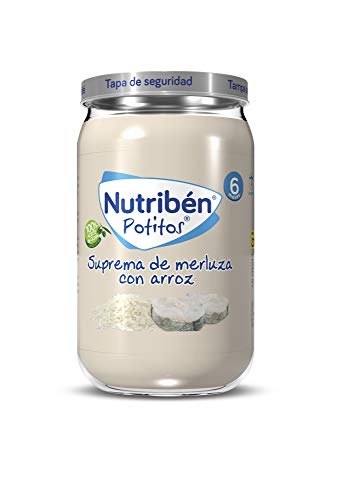 Nutribén Potitos Suprema de Merluza con Arroz Desde los 6 Meses, Pescado, Pack de 1
