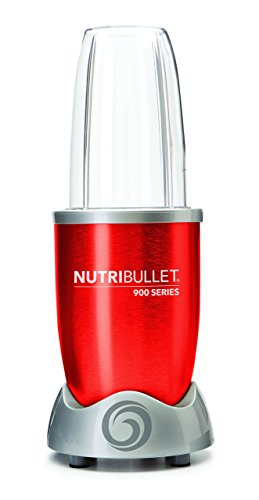 NutriBullet NB90928R Extractor de nutrientes original con recetario en español, ciclónico, apto lavavajillas, 900 W, alta velocidad 25.000 rpm, color rojo