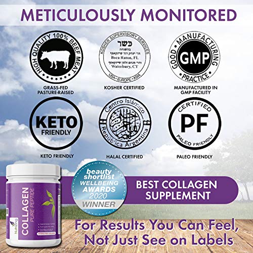 NutriZing Colágeno Hidrolizado en Polvo - Proteína sin Sabor de Ganado Alimentado con Pasto - Colágeno puro sin aditivos - Para Hombre y Mujer - Colágeno puro sin aditivos.