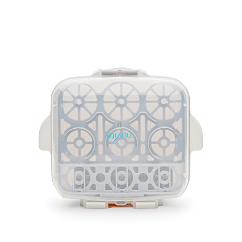 Nuvita 1085 Esterilizador Biberon Microondas – Ultra Compacto Cabe TODOS Microondas (25cm long) – Compartimiento Para Chupetes y Accesorios Bebe - Asas Anti-Quemaduras – Sin BPA – Marca EU