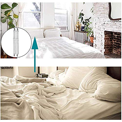 O-Kinee LAKIND 16PCS Sujetadores de Hojas Sujetadores de Tirantes Ajustables para sábanas o sofás (16pcs-Blanco)