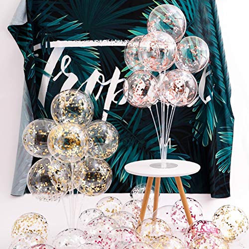 O-Kinee Soporte para Globos Kit 4pcs,Soporte de Globos con Paleta de Plástico Soporte de Globos,Mesa de Escritorio Titular de la Decoración del Globo para Cumpleaños Fiesta Boda Evento (4pcs)