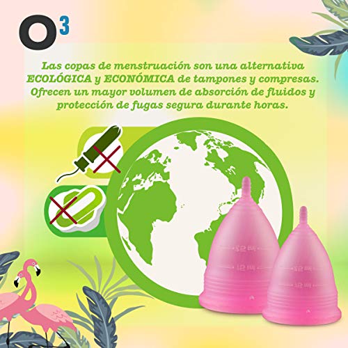 O³ Copa Menstrual Ecológica 2 Unidades - S & L - Con Esterilizador Copa Menstrual - Entrega RÁPIDA desde España - Copas Menstruales Con Bolsa de Almacenamiento