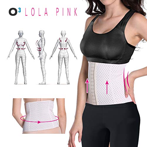 O³ Corset Reductor Adelgazante Mujer – Tallas S – XXXL | Fajas Reductoras Adelgazantes para Body Mujer Lola Pink– Fajas Colombianas Cómodas y Ligeras – Blanco XL/42
