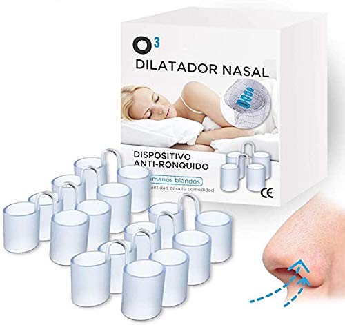O³ Dilatador Nasal - 8 Antironquidos Nasal De Silicona Blanda - 100% sin BPA - Remedio Contra El Ronquido - Para Mejorar La Apnea Del Sueño y La Respiración Nasal