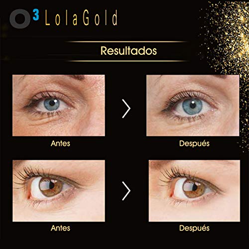 O³ Lola Gold Parches Ojos De Colageno – 60 Parches Antiojeras Hombre y Mujer Con Esencia De Oro Activo – Hidratación – Antiarrugas – Antiedad - Relajación | Contra Bolsas – Ojeras - Hinchazón