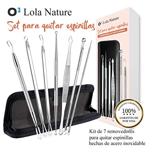 O³ Removedor Quita Espinillas Y Puntos Negros 7 Piezas - Blackhead Extractor Puntos Negros De Acero Inoxidable - Blackhead Remover Quita Puntos Negros