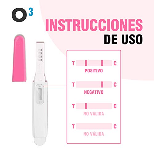 O³ Test de Embarazo de Alta Sensibilidad – 5 Unidades Pruebas de Embarazo Ultrasensibles – Alta Fiabilidad – Resultado en 1 Minuto
