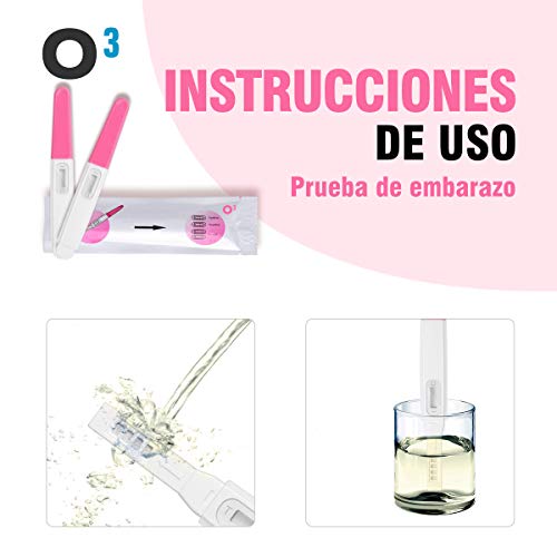 O³ Test de Embarazo de Alta Sensibilidad – 5 Unidades Pruebas de Embarazo Ultrasensibles – Alta Fiabilidad – Resultado en 1 Minuto
