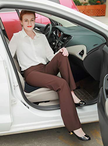 ObboMed SS-2723 360° Disco Giratorio, Flexible Ultra Fino Cojín de Coche Giratorio con Base de Cuero Sintético, Tamaño Especial para Asientos de Coches Deportivos - 33 (Diámetro) x 2,5 (Altura) cm