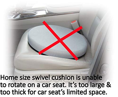 ObboMed SS-2723 360° Disco Giratorio, Flexible Ultra Fino Cojín de Coche Giratorio con Base de Cuero Sintético, Tamaño Especial para Asientos de Coches Deportivos - 33 (Diámetro) x 2,5 (Altura) cm