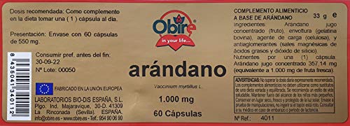 Obire Arándano 1000 mg - 60 Capsulas