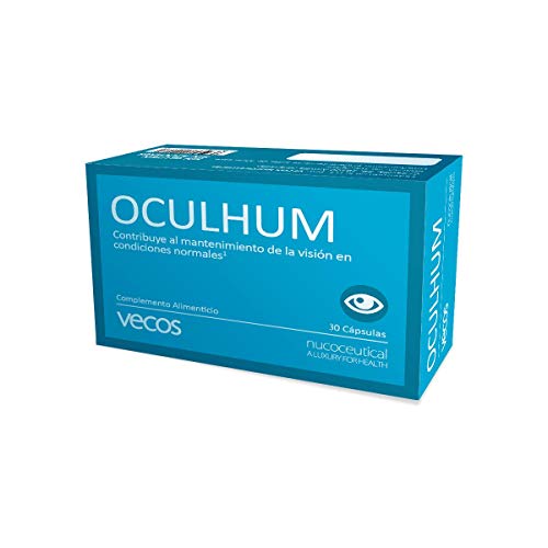 Oculhum Vecos para el cuidado, lubricación e hidratación ocular – Sustituto de colirio y lagrima artificial - Maquibrith®, zinc, vitamina A y Omega 3 para la sequedad y fatiga de los ojos – 30 cáps.