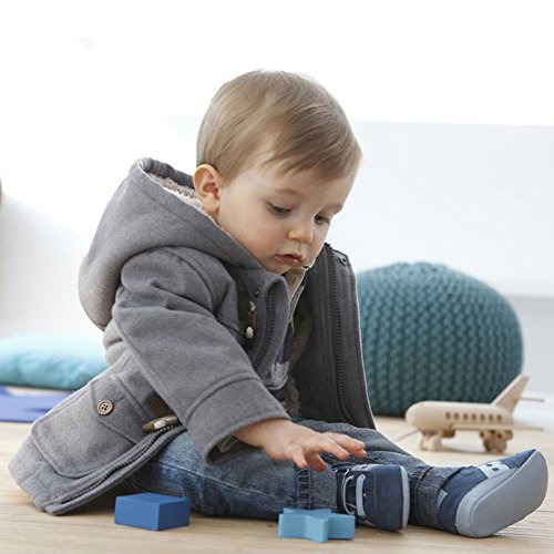 Odziezet Abrigos con Capucha Recien Nacido Niño Niña Invierno Caliento Chaqueta con Capucha hebila de Cuerno Ropa de Lana Algodón para Bebés