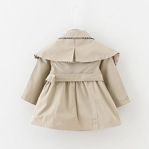 Odziezet Gabardina Niña Básica Recien Nacido Invierno Elegante Primavera Otoño Abrigo Algodón Abrigo con Cinturón Corbata Ropa Bebe 6 Meses-3 años
