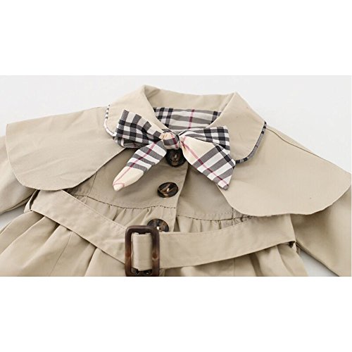 Odziezet Gabardina Niña Básica Recien Nacido Invierno Elegante Primavera Otoño Abrigo Algodón Abrigo con Cinturón Corbata Ropa Bebe 6 Meses-3 años