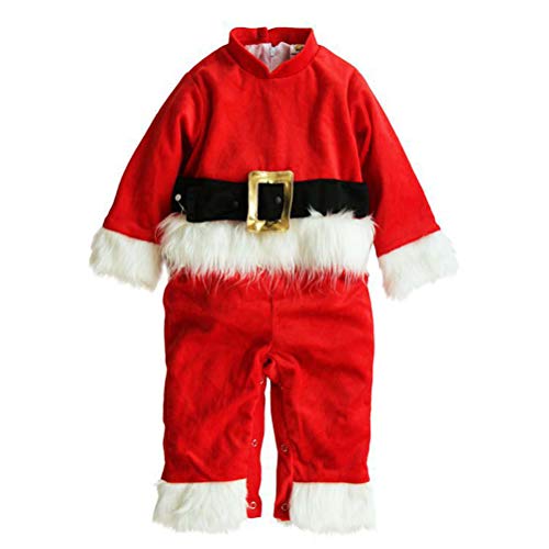 Odziezet Navidad Conjunto Bebé Niño Niña Papá Noel Elf Reno Muñeco de Nieve Ropa Disfraz 4 PCS Sombrero + Traje + Zapatos + Bufanda 0-2 años