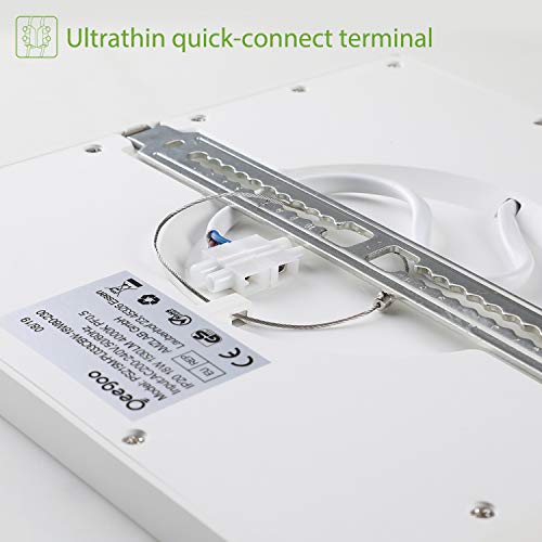 Oeegoo 18W Led Lámpara de techo Cuadrado, 1530lm Plafón Led luz de techo ultra delgado1.3cm, para Dormitorio Cocina Sala de estar Comedor Balcón Pasillo Blanco Natural 4000K