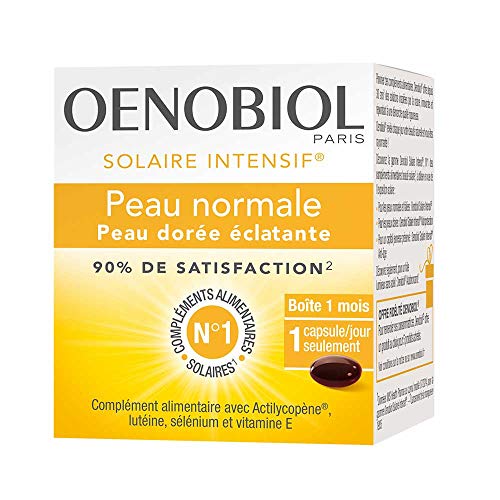 Oenobiol, solar intensivo preparador para piel normal, suplemento alimentario, preparador solar, 1 caja, 30 cápsulas