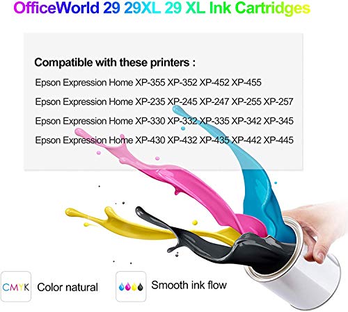 OfficeWorld 29XL Alta Capacidad Cartuchos de Tinta Compatible para Epson 29 con Epson Expression Home XP-235 XP-245 XP-247 XP-255 XP-342 XP-332 XP-335 XP-345 XP-355 XP-352 XP-432 XP-435 XP-442 XP-445