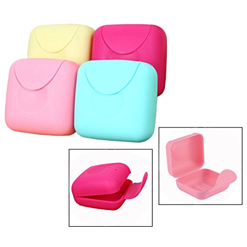 OFKPO 2PCS Jabonera de Viaje Cubierta de Estuche Colorida, para Deportivo Al Aire Libre (Tamaño Pequeño)