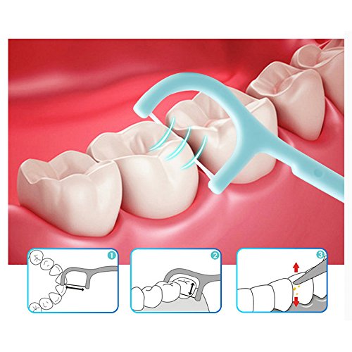 OFKPO 3 x 60 Unidades Hilo Dental - Dental Floss Picks para interdental Oral Limpieza