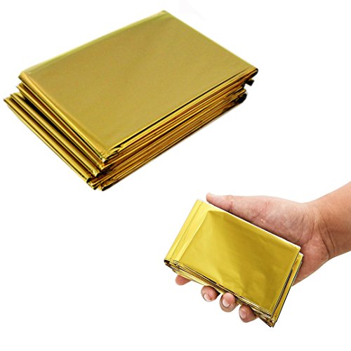 OFKPO Mantas De Emergencia, Impermeable y Resistente al Viento Térmico Mantas Supervivencia Rescate Manta