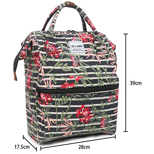 Oflamn Mochila para Mochila portátil Bolsa de Escuela de Lona Unisex Vintage Daypack para Hombres y Mujeres, Colegio y niños (3.0 Floral)