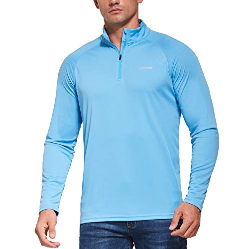 Ogeenier Hombre Deportiva Camiseta de Manga Larga con protección Solar contra UV UPF 50+