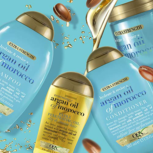 OGX Aceite de Argán de Marruecos, Extra Strength aceite penetrante, cabello dañado, gotas regeneradoras - 100 ml (2723800)