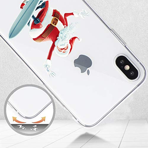 Oihxse Case Compatible con Samsung Galaxy A10/M10 Funda Transparente Silicona Suave Carcasa Protectora Navidad Santa Deer Diseño de patrón Creativo Ultra Slim Flexible Cover