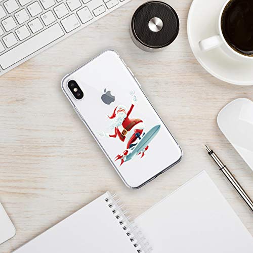 Oihxse Case Compatible con Samsung Galaxy A10/M10 Funda Transparente Silicona Suave Carcasa Protectora Navidad Santa Deer Diseño de patrón Creativo Ultra Slim Flexible Cover