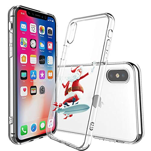 Oihxse Case Compatible con Samsung Galaxy A10/M10 Funda Transparente Silicona Suave Carcasa Protectora Navidad Santa Deer Diseño de patrón Creativo Ultra Slim Flexible Cover