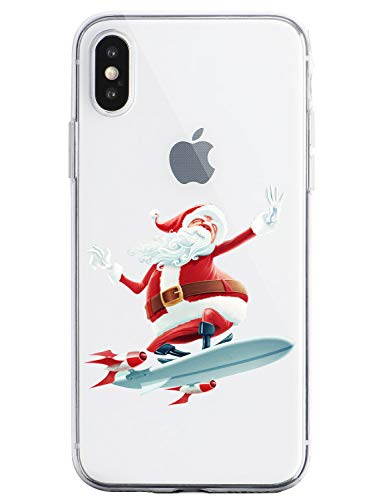 Oihxse Case Compatible con Samsung Galaxy A10/M10 Funda Transparente Silicona Suave Carcasa Protectora Navidad Santa Deer Diseño de patrón Creativo Ultra Slim Flexible Cover