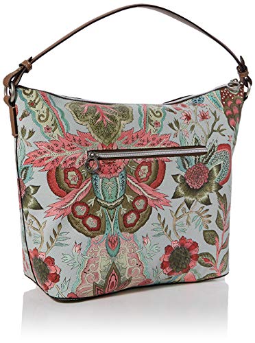 Oilily Orient Hobo Lhz - Bolso bandolera para mujer (12 x 31 x 39 cm), color Gris, talla 12x31x39 cm (B x H x T)