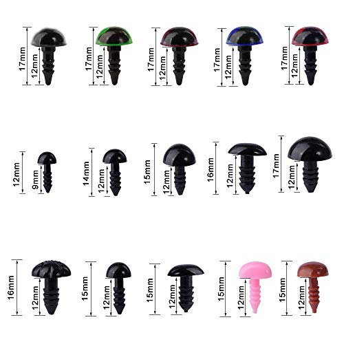 Ojos de Seguridad, Queta 560 Ojos de Plástico para Ojos y Narices de Muñecas, Accesorios de Juguete de Bricolaje para Muñecas/Juguetes de Peluche/Artesanías de Marionetas