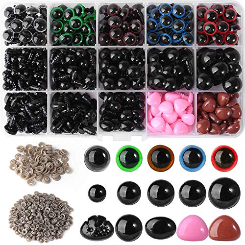 Ojos de Seguridad, Queta 560 Ojos de Plástico para Ojos y Narices de Muñecas, Accesorios de Juguete de Bricolaje para Muñecas/Juguetes de Peluche/Artesanías de Marionetas
