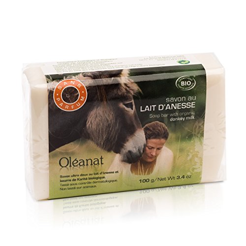 Oléanat - jabón con leche de burra orgánica y sin perfume (100 g)