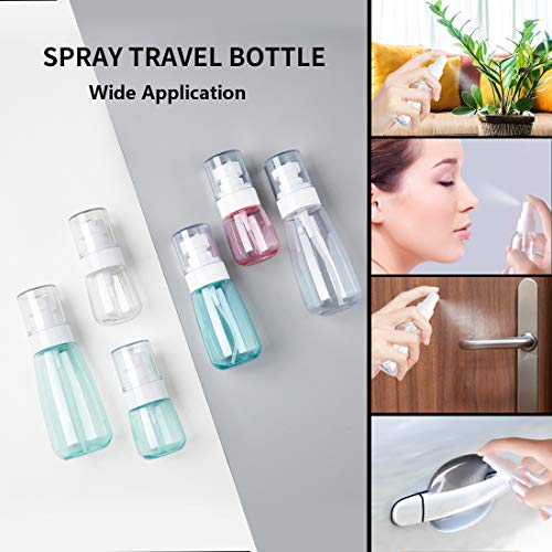 Olrla Botella de Spray de Niebla Verde Transparente de 4 Piezas, atomizador vacío Transparente, para Viajes, Cuidado de la Piel, Plantas, Laca para el Cabello (4x80ML)