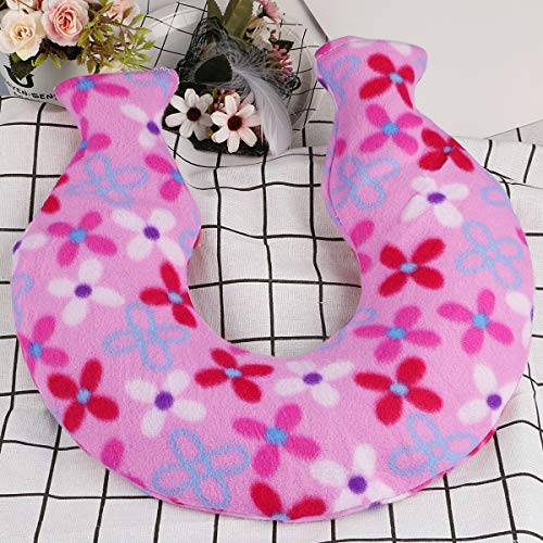 olsa de agua caliente de PVC con cuello y hombro en forma de U, botella de agua caliente de caucho con cubierta de felpa 2L