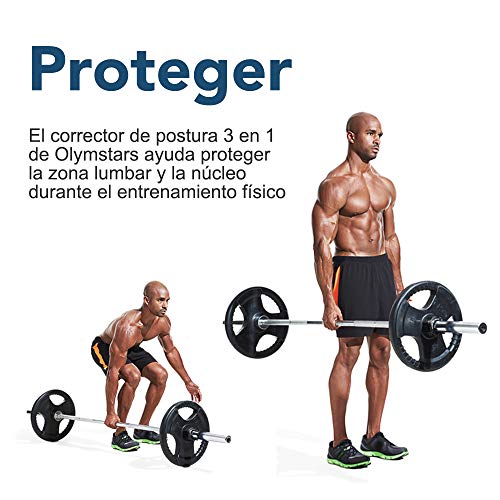 Olymstars Corrector Postura Espalda - Corrector Espalda Respirable Ajustable para Aliviar los Dolores de Dorsales, Cuello, Thoraciques, Hombros Columna - Mejorar Postura con Faja Lumbar Hombre Mujer