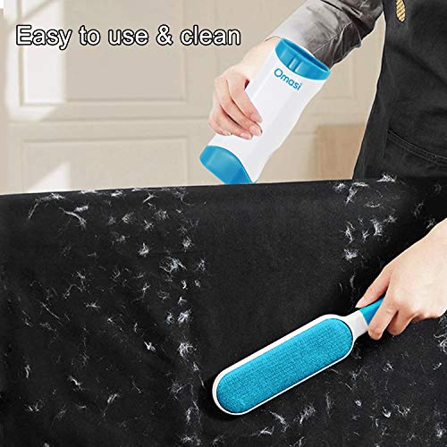 Omasi Quitapelos para Mascotas, Removedor de Pelo para Mascotas Cepillo de Limpieza Removedor de Pelaje para Perro y Gato, Mágico Depilación Eliminador de Pelo para Animales- Azul